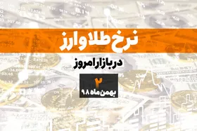 قیمت طلا، قیمت سکه، قیمت دلار و ارز امروز در مشهد ۹۸/۱۱/۲
