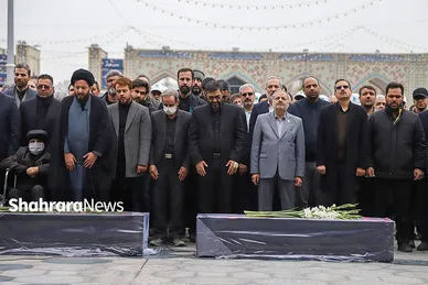 گزارش تصویری | مراسم تشییع پیکر همسر و فرزند معاون رئیس‌جمهور در مشهد