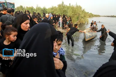 عکس‌هایی از استقبال اهالی خلیفه حیدر از زائران کربلا