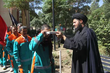 آئین مردمی بدرقه کاروان خادمان اربعین حسینی