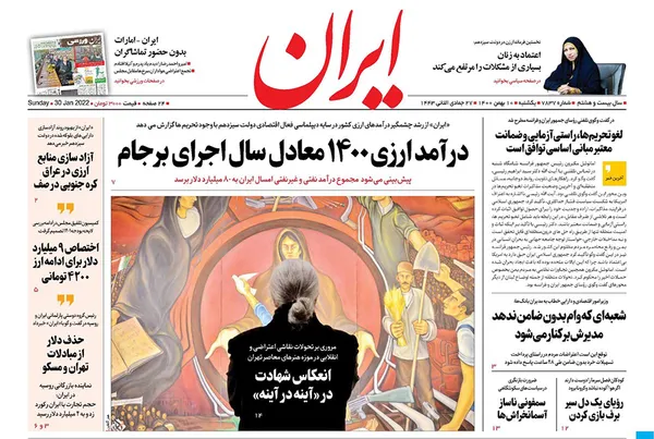 صفحه نخست روزنامه‌های کشور - یکشنبه ۱۰ بهمن ۱۴۰۰