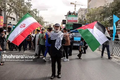 راهپیمایی انزجار مردم مشهد از جنایات رژیم صهیونیستی در لبنان و فلسطین
