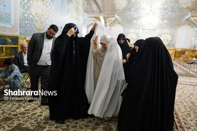 گزارش تصویری | عقد بالا سر حضرت ؛ لحظه شیرین وصال