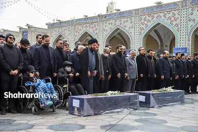 گزارش تصویری | مراسم تشییع پیکر همسر و فرزند معاون رئیس‌جمهور در مشهد
