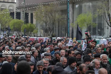 گزارش تصویری | مراسم تشییع پیکر ۸ شهید اقتدار ایران اسلامی در مشهد (۱۳ اسفند ۱۴۰۴)