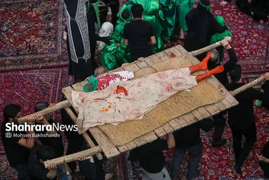 مراسم عزاداری روز دوازدهم محرم در حسینیه کرمانی‌های مشهد