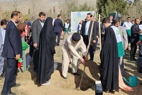 غرس نهال گردو توسط رئیس&zwnj;جمهور در باغ گیاه&zwnj;شناسی| ۱۱۵ گونه گیاهی جدید کشاورزی رونمایی شد+ فیلم