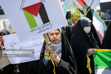 گزارش تصویری | تجمع دانش آموزان مشهدی در محکومیت کشتار کودکان غزه