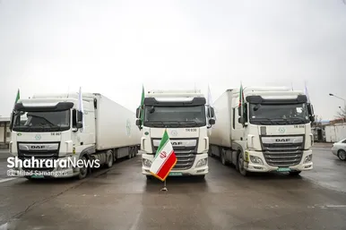 گزارش تصویری |  مراسم اهدای ۴ تریلی اقلام بهداشتی و دارویی دولت ترکمنستان به کودکان آسیب دیده از جنگ ایران