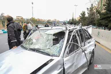 عکس| تصاویر دردناک از حمله موشکی دشمن به اتوبان شهید باقری تهران