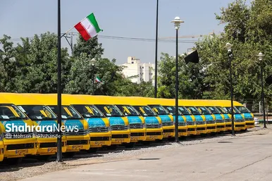 رونمایی از ١۵٠ دستگاه ون و اتوبوس با حضور وزیر کشور در مشهد