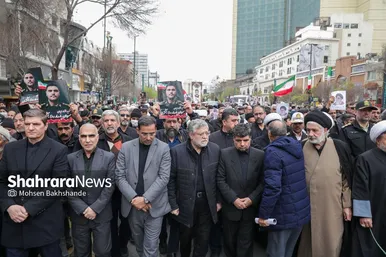 گزارش تصویری | مراسم تشییع پیکر ۸ شهید اقتدار ایران اسلامی در مشهد (۱۳ اسفند ۱۴۰۴)