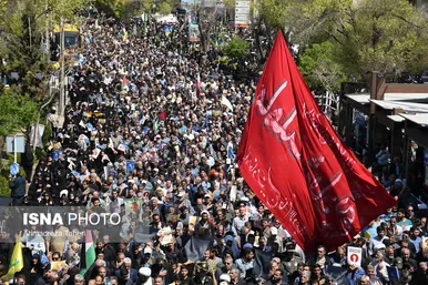 تشییع باشکوه پیکر سردار شهید زاهدی در اصفهان