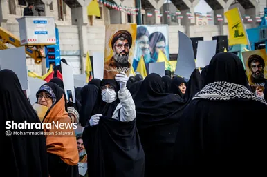 گزارش تصویری | اجتماع باشکوه مردم مشهد همزمان با آئین تشییع شهدای مقاومت در لبنان (۵ اسفند ۱۴۰۳)