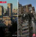 ۲۰ عکس از قبل و بعد آغاز جنگ در اوکراین + فیلم