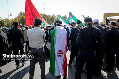 راهپیمایی مردم مشهد در محکومیت اغتشاشات اخیر و تشییع شهدای مدافع امنیت