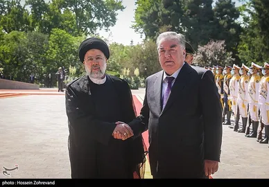 استقبال رسمی رئیسی از رئیس جمهور تاجیکستان