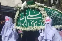 تشییع نمادین پیکر مطهر امام رضا(ع) توسط زنان «نوغان» مشهد