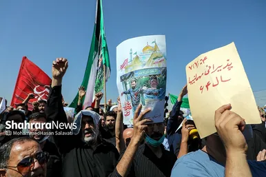 راهپیمایی مردم مشهد در محکومیت اغتشاشات اخیر و تشییع شهدای مدافع امنیت