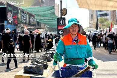 عکس | خدمت رسانی پاکبانان مشهدی به زائران اربعین در نجف اشرف