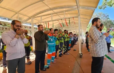 تصاویری از اقامه نماز عید سعید قربان در گلزار مطهر شهدای آرامستان بهشت رضا (ع)