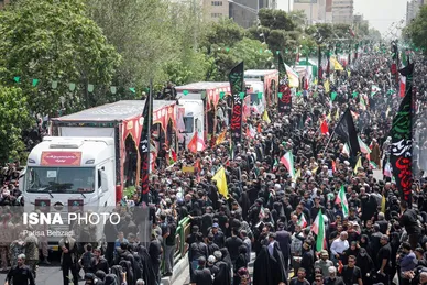 گزارش تصویری | مراسم تشییع پیکر شهدای اقتدار در تهران (۷ تیر ۱۴۰۴)