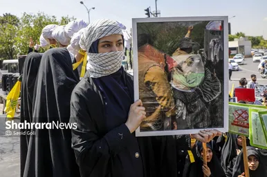 گزارش تصویری | تجمع دانش آموزان مشهدی در محکومیت کشتار کودکان غزه
