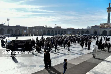 مراسم تشییع و تدفین پیکر «سعید تشکری» در حرم مطهر رضوی