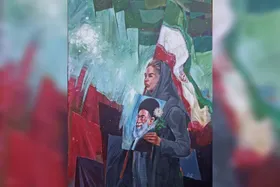 نقاشی جدید &laquo;علی بحرینی&raquo; برای وداع با رهبر شهید