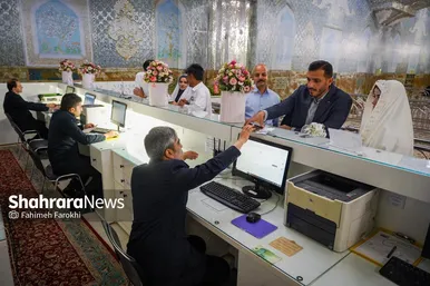 گزارش تصویری | عقد بالا سر حضرت ؛ لحظه شیرین وصال