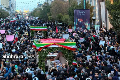 استقبال و تشییع پیکر مطهر شهدای حادثه تروریستی حرم شاهچراغ در مشهد