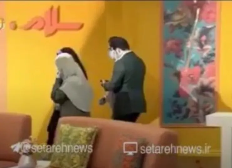 جیغ و فرار مجری در برنامه زنده تلویزیون! + فیلم
