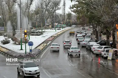 بارش اولین برف پاییزی در اردبیل