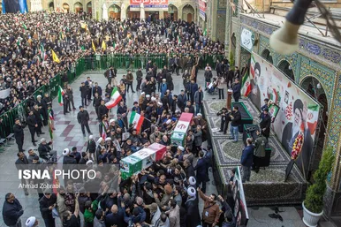 گزارش تصویری | تشییع پیکر شهید «علی لاریجانی» و «مرتضی لاریجانی» - قم