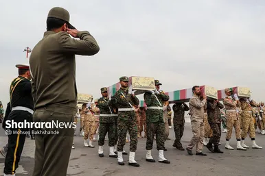 ورود پیکر مطهر ۱۲ شهید گمنام به مشهد