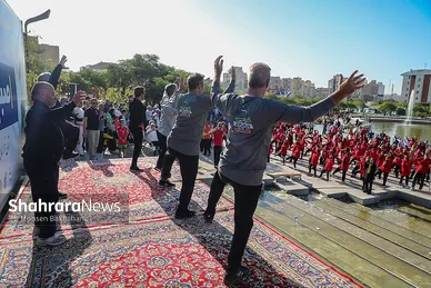 گزارش تصویری | همایش ورزش صبحگاهی در بوستان برکت مشهد