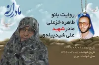 ویدئو| مادرانه| روایتی از دلتنگی مادران شهدا| شهید علی شیدپیله‌ور