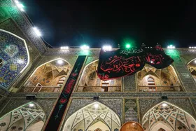 حرم علوی سیاه&zwnj;پوش شد | آمادگی برای عزای شهادت امیرالمؤمنین (ع) + فیلم