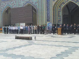 مراسم تشییع حاج فضل&zwnj;الله برهانی در حرم مطهر رضوی برگزار شد