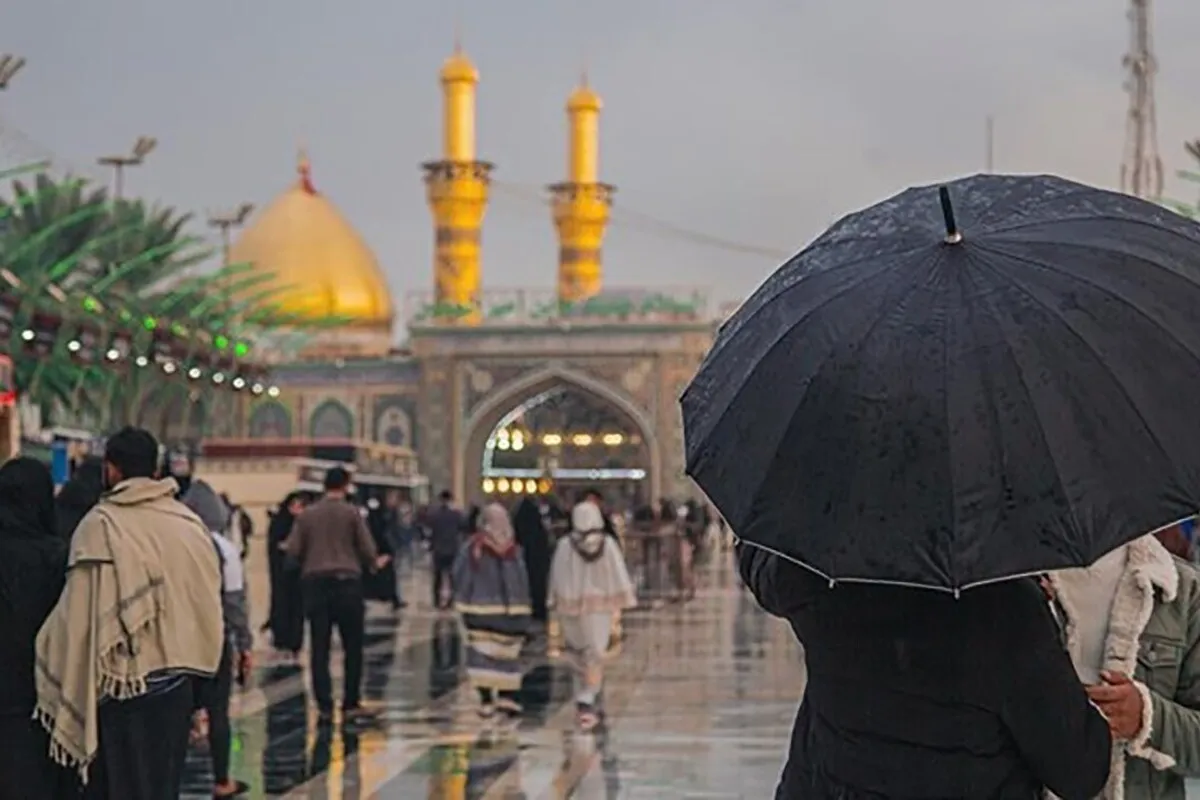 ویدئو| حال و هوای بارانی نجف اشرف