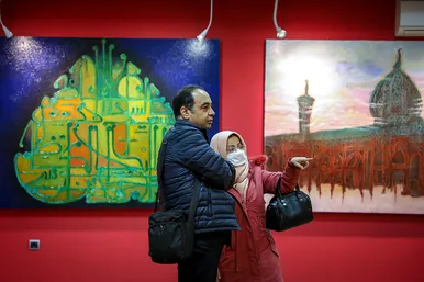نمایشگاه نقاشی خط، یادبود شهدای شاهچراغ