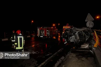 سانحه رانندگی در میدان جمهوری اسلامی مشهد