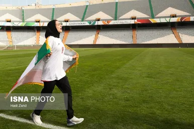 پیکر ملیکا محمدی به استادیوم آزادی رفت