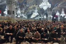 مراسم نیمه ماه رجب و قرائت دعای&zwnj;ام داود در جوار حرم مطهر رضوی برگزار شد