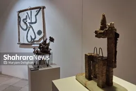 نگاه هنرمندانه به سنگ&zwnj;ها و اشیای ساده در نمایشگاه &laquo;گلابی ۵۰&raquo; نگارخانه آسمان مشهد+ فیلم