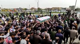 ویدئو | مراسم تشیع پیکر شهید دارایی که در جوار مزار شهید اصلانی به خاک سپرده می&zwnj;شود