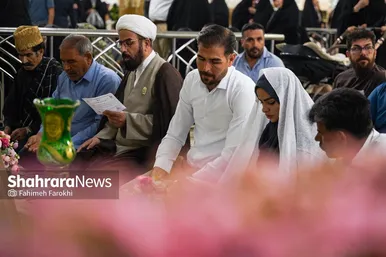 گزارش تصویری | عقد بالا سر حضرت ؛ لحظه شیرین وصال
