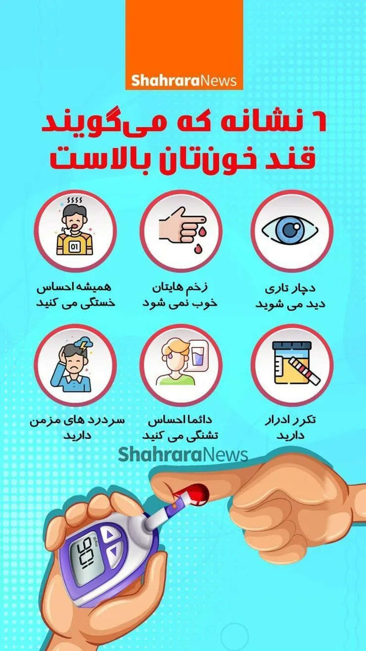اینفوگرافیک | ۶ نشانه که نشان دهنده قند خون بالاست