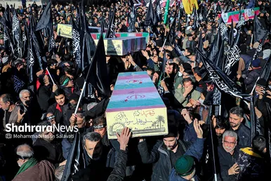 اجتماع عزاداران فاطمی و تشییع پیکر ۱۲ شهید گمنام دفاع مقدس و ۲ شهید حادثه تروریستی راسک در مشهد