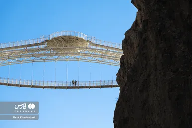 گزارش تصویری | پل معلق «ورگه‌سران»، نوآوری ایرانی در ارتفاع ۱۰۰ متری